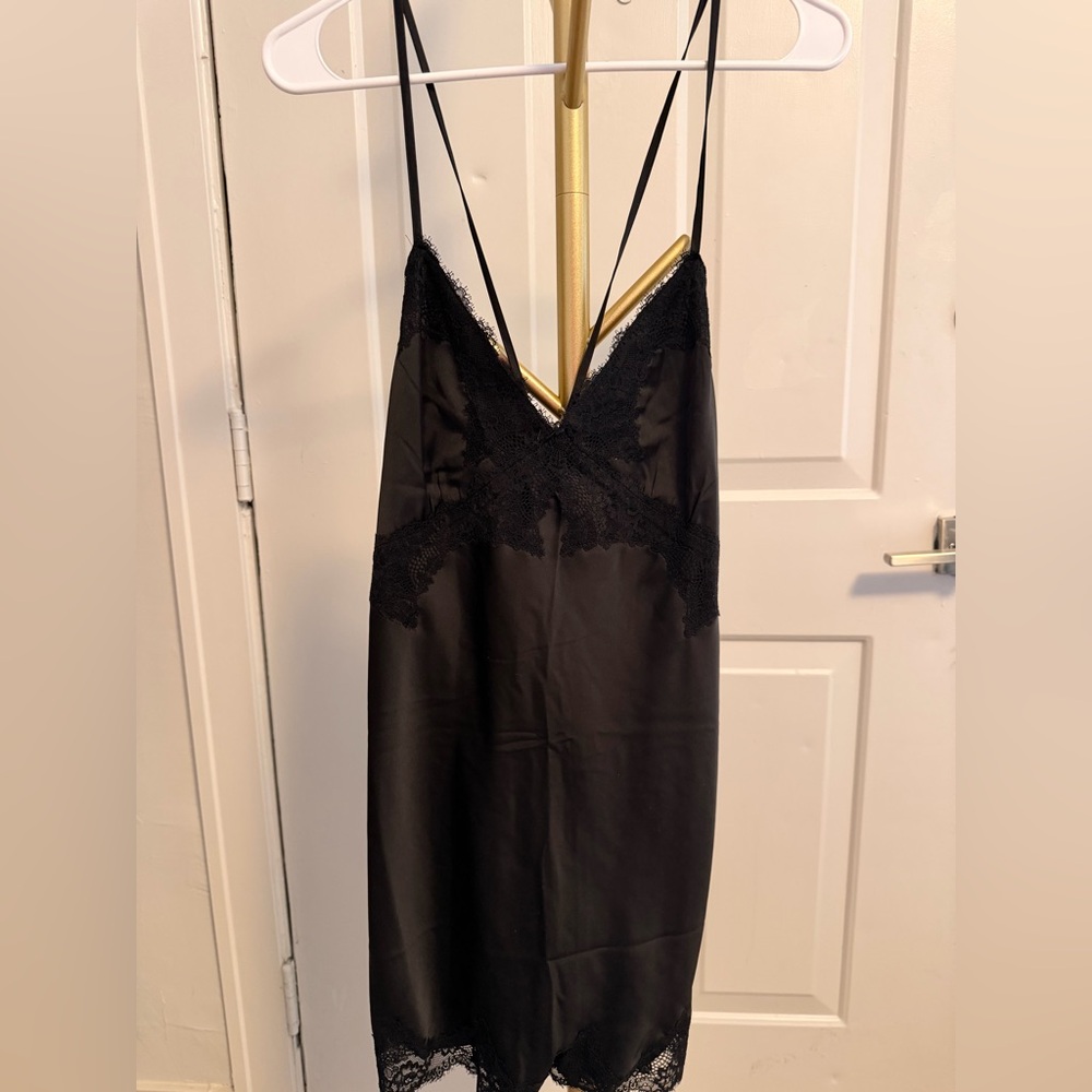 Abercrombie & Fitch Black Lace Trim Chemise
